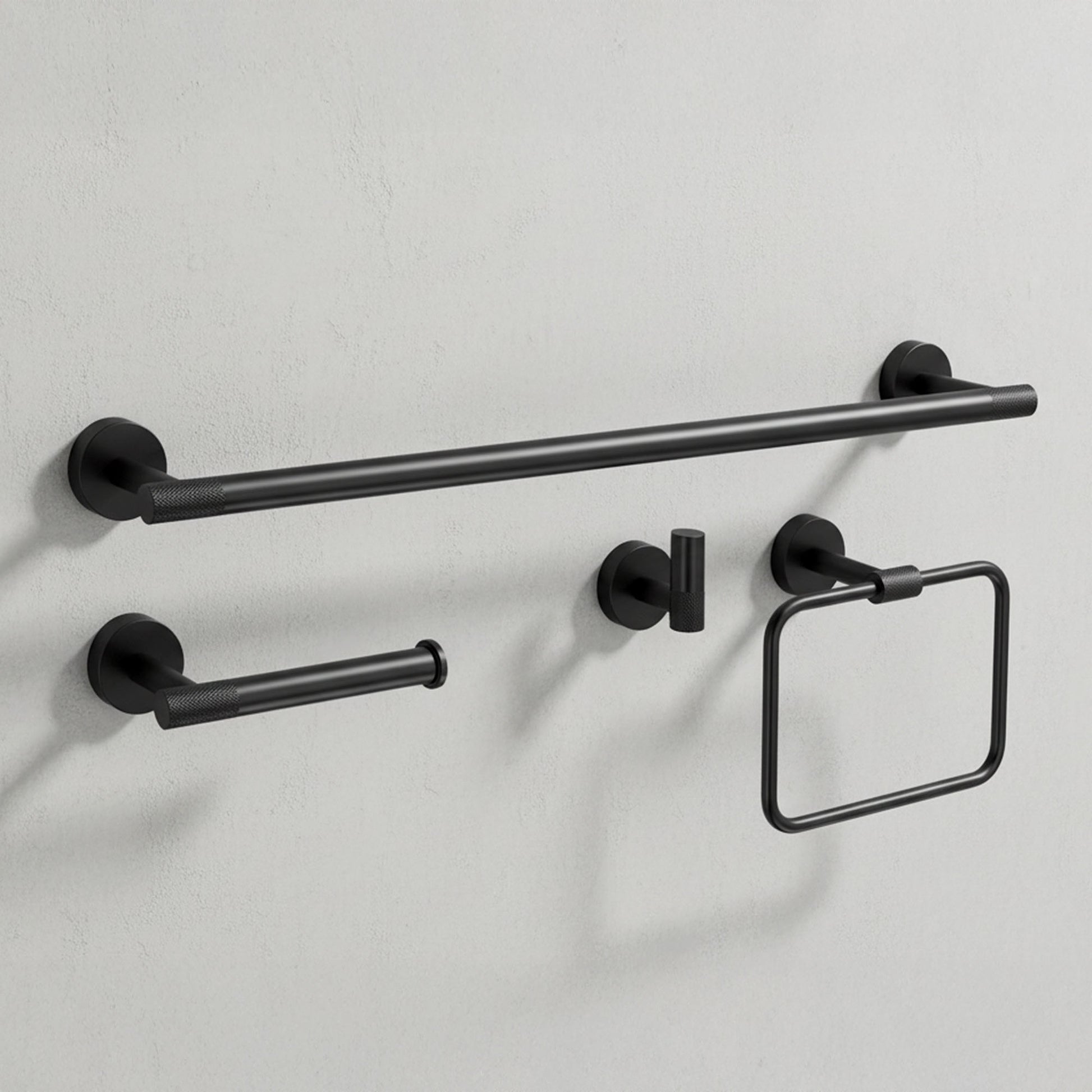 Badezimmer-accessoire-set Grid Black 4-teilig  1