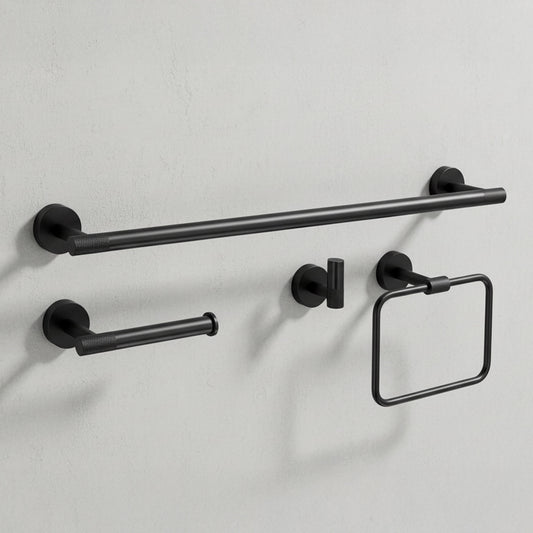 Badezimmer-accessoire-set Grid Black 4-teilig  1