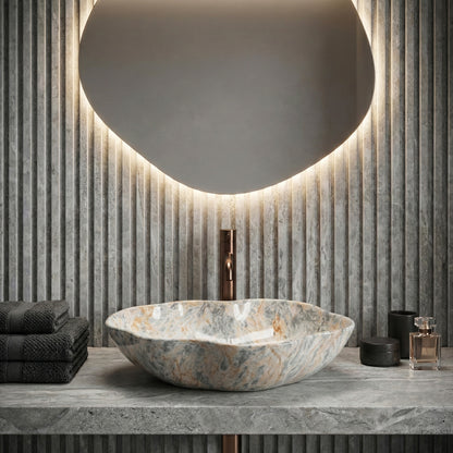 Aufsatzwaschbecken Rea Pearl Ruststone  4
