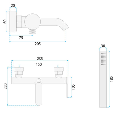 Wannenarmatur Rea Spot Chrome  6