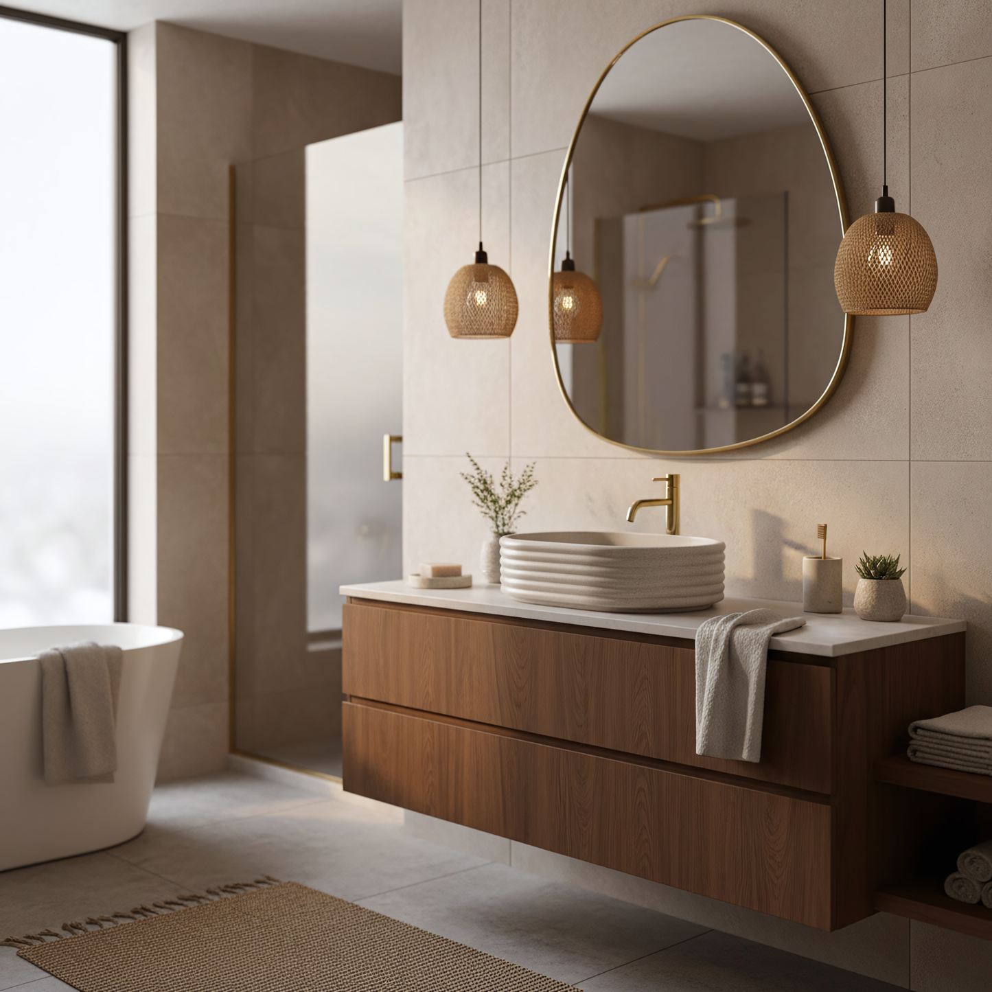 Aufsatzwaschbecken Rea Nicoletta Beige  8