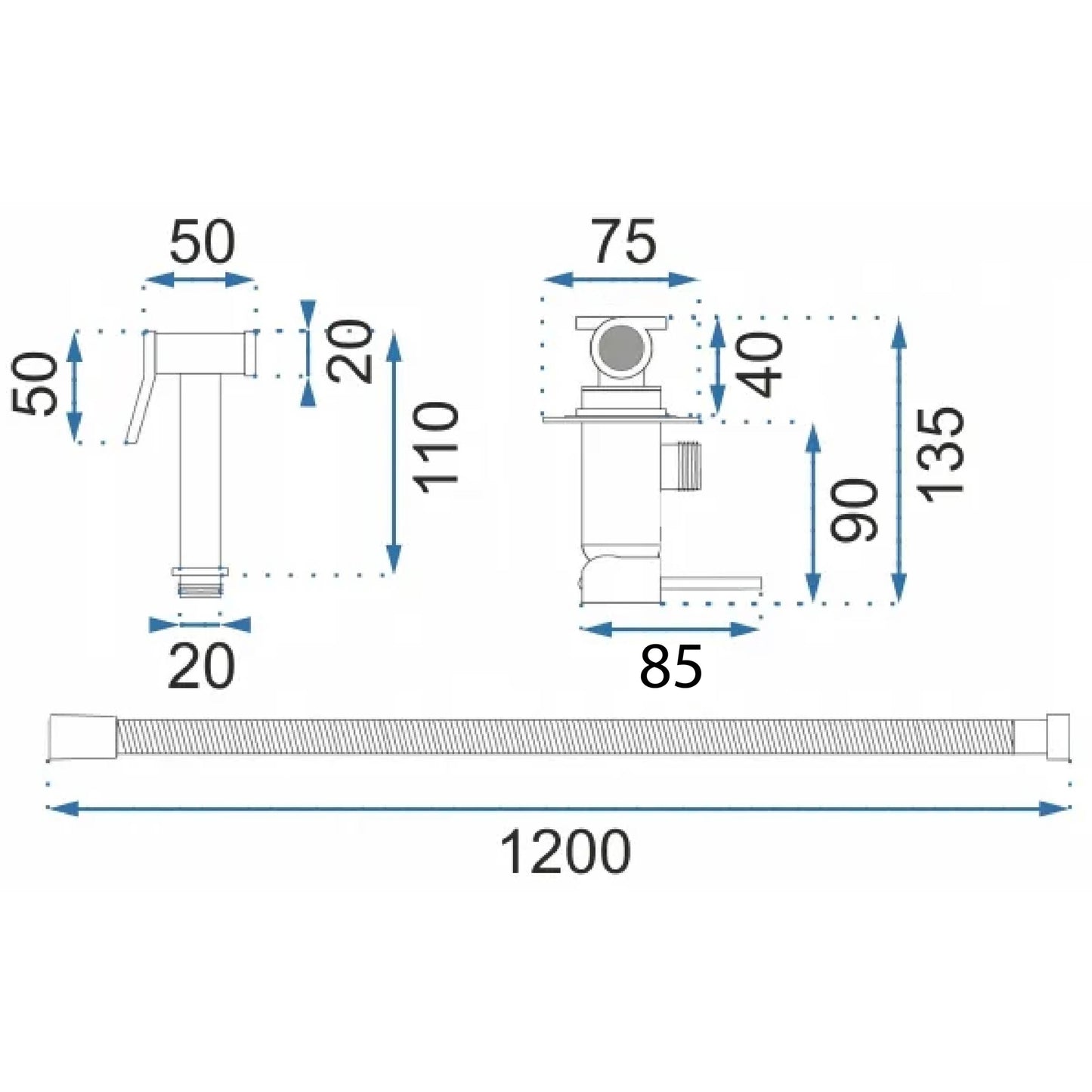 Bidetarmatur Lungo Loop Diamond Chrome  8