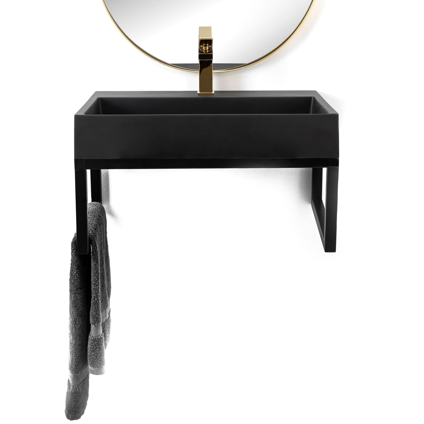 Aufsatz Konglomerat Waschbecken Goya 50cm  3