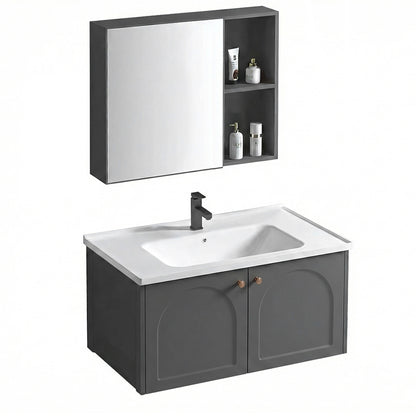 Badezimmermöbel-Set mit Waschbecken Denver 80cm Grey  6