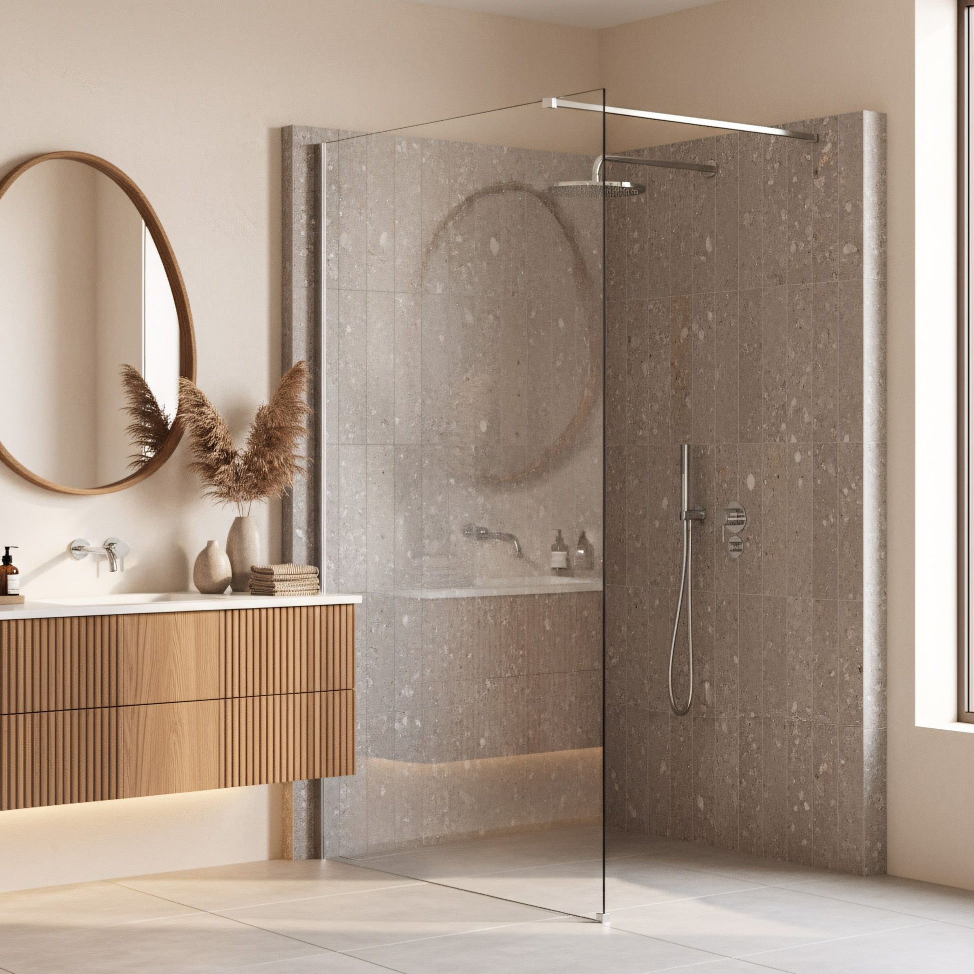 Duschwand Rea Flexi Transparent / Chrome 70  5