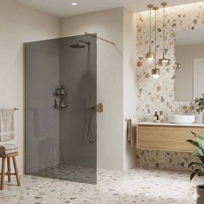 Duschwand Rea Flexi Grey / Brush Gold 120  4