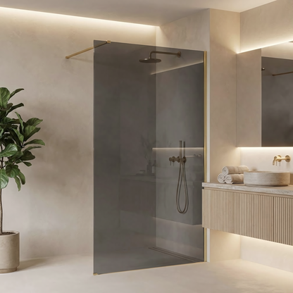 Duschwand Rea Flexi Grey / Brush Gold 140  2