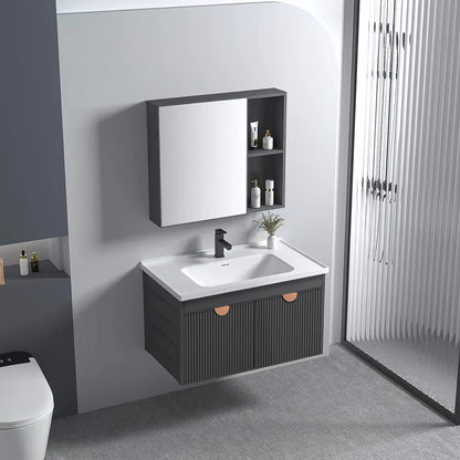 Badezimmermöbel-set Mit Waschbecken Mario 60cm Grey  2