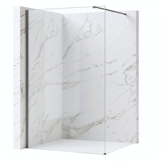 Duschwand Rea Flexi Transparent / Titan 130  1