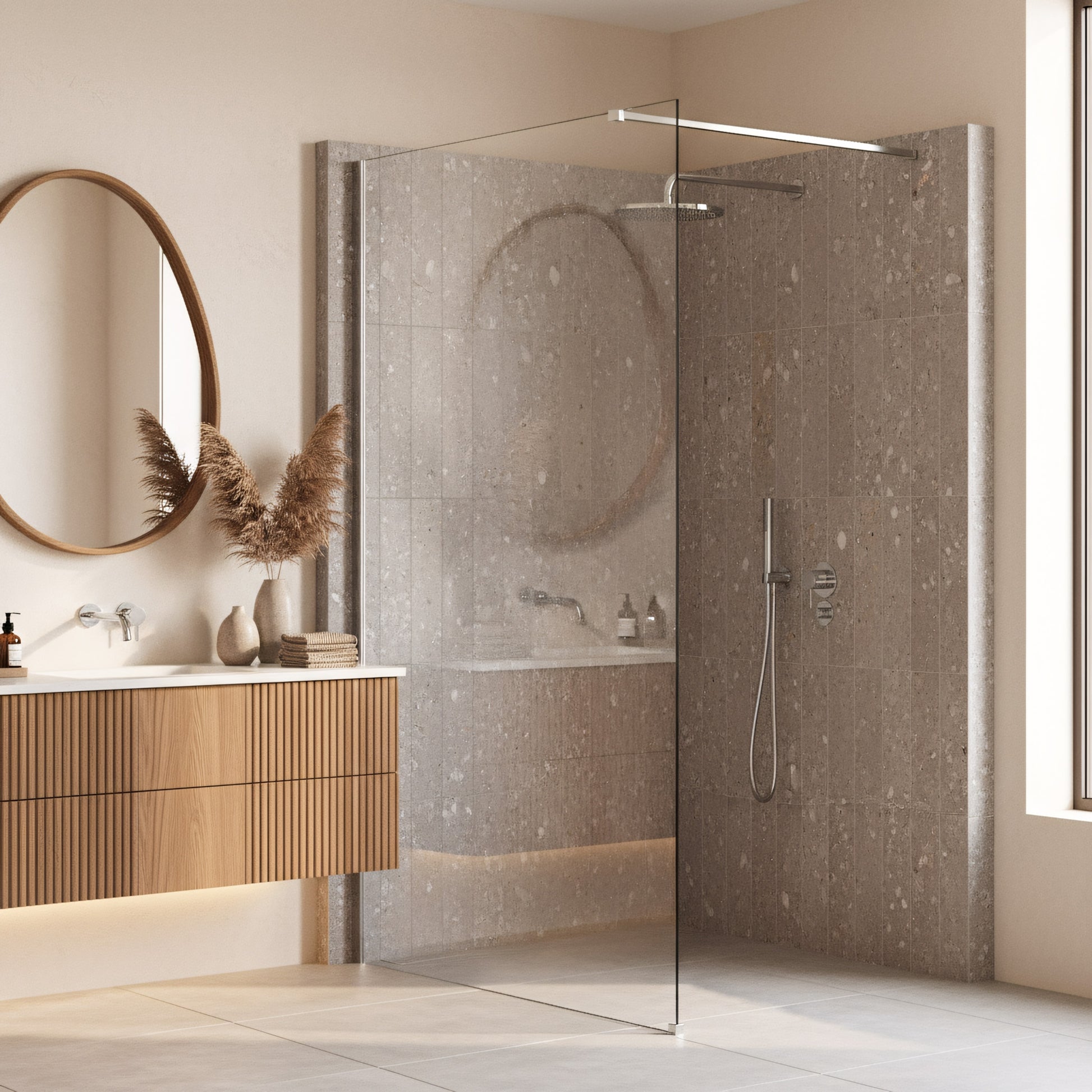 Duschwand Rea Flexi Transparent / Chrome 90  2