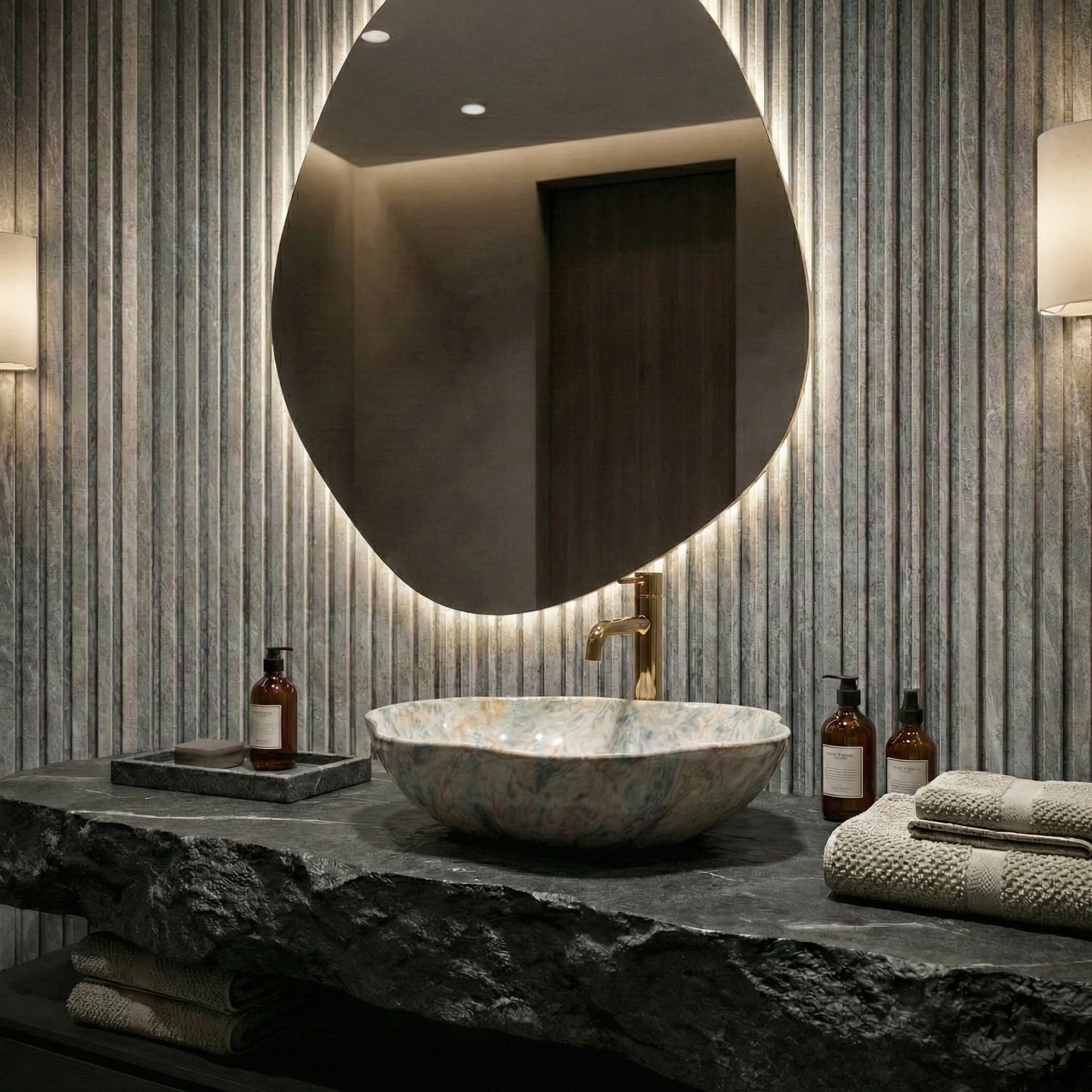 Aufsatzwaschbecken Rea Pearl Ruststone  6