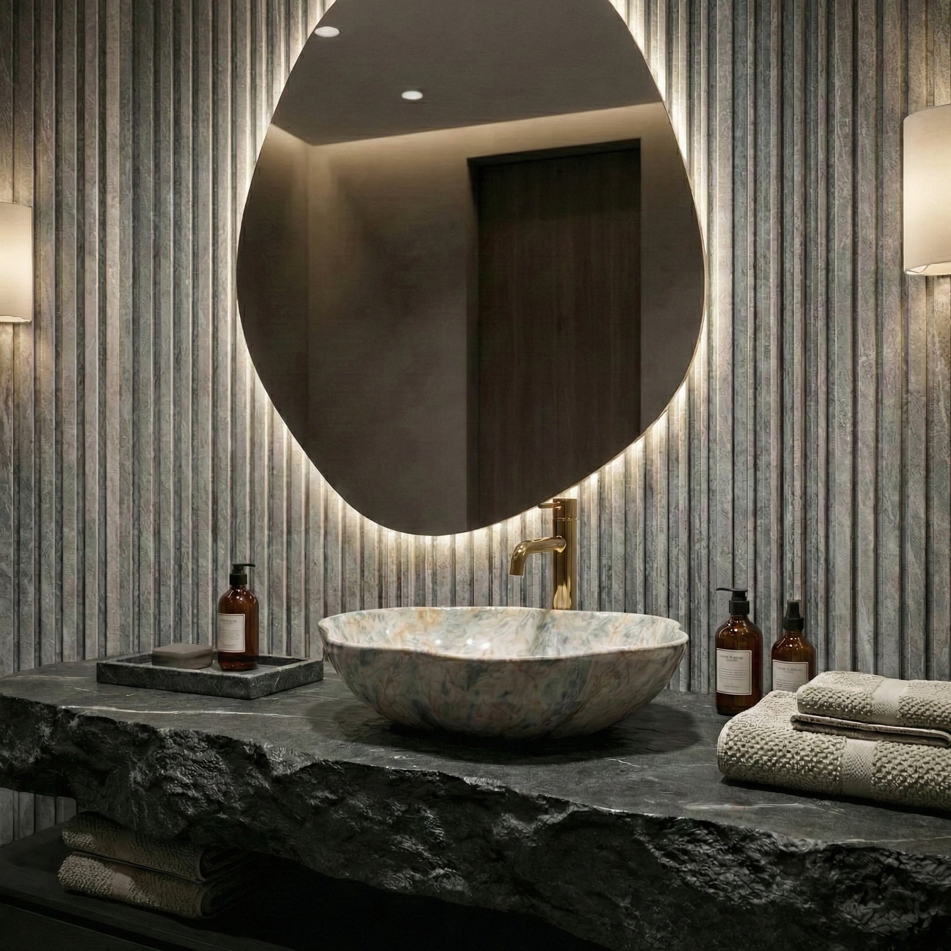 Aufsatzwaschbecken Rea Pearl Ruststone  6