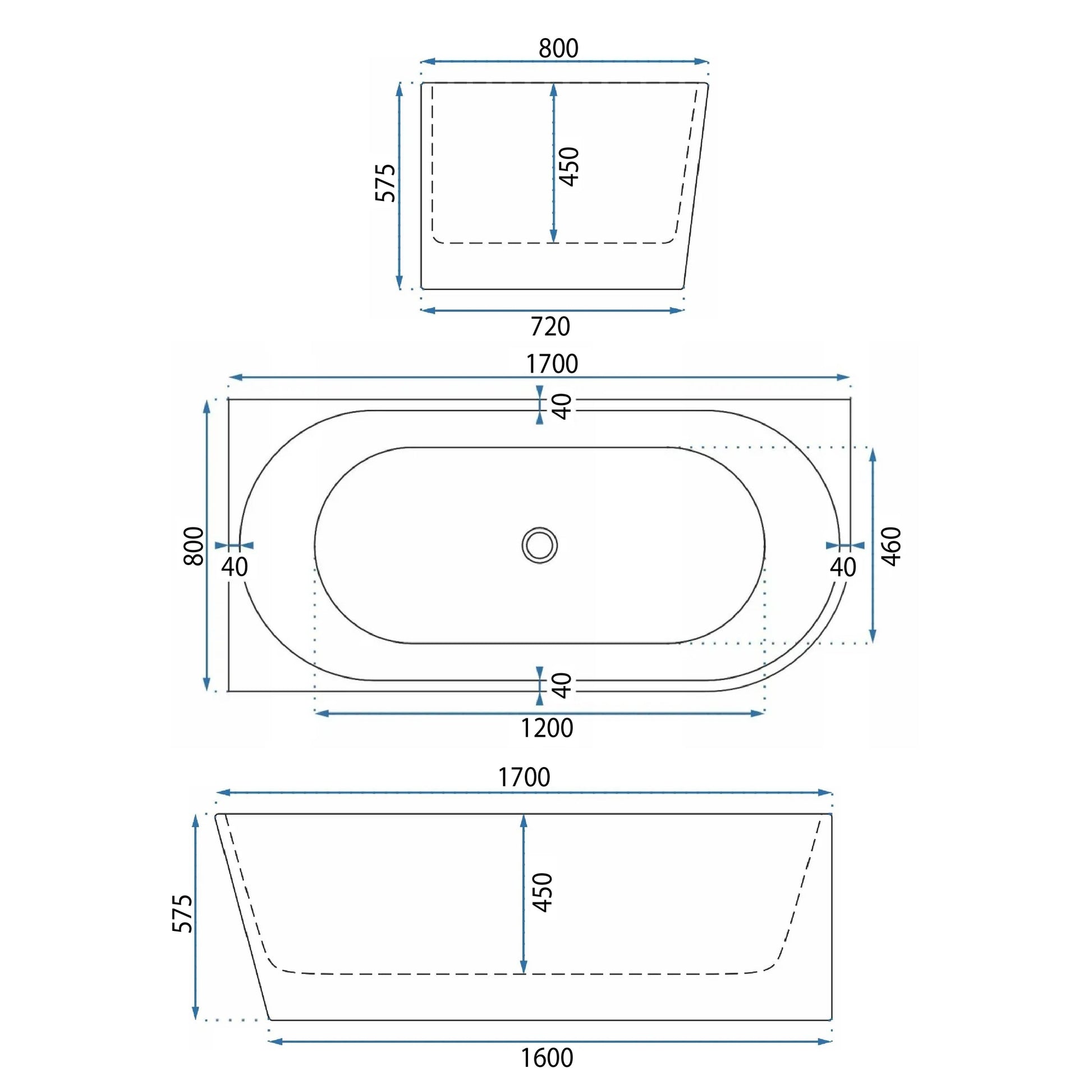 Acryl Eckbadewanne Wenus Left 170cm  10