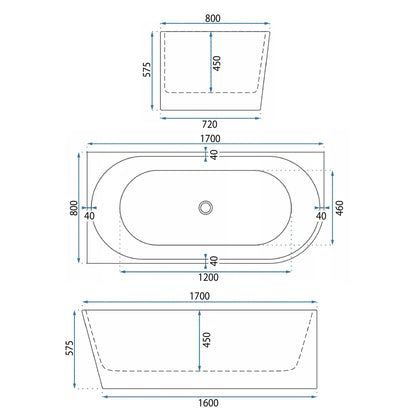 Acryl Eckbadewanne Wenus Left 170cm  10