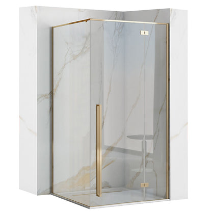 Duschkabine FARGO GOLD 100x80 mit Duschwanne Savoy Schwarz 1