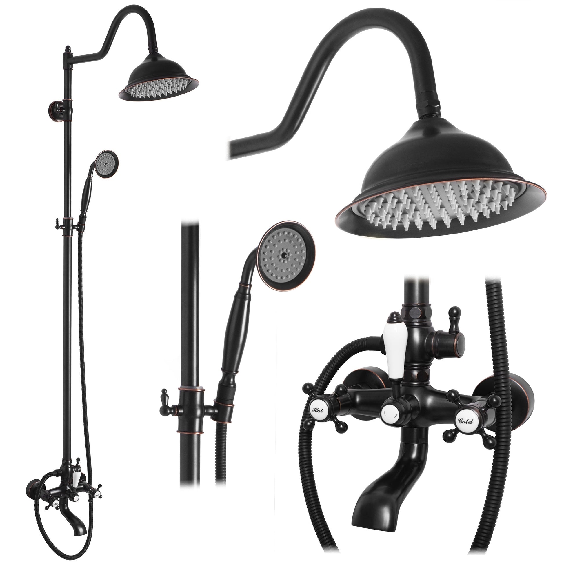 Duschgarnitur REA BERGAMO OLD BLACK  1