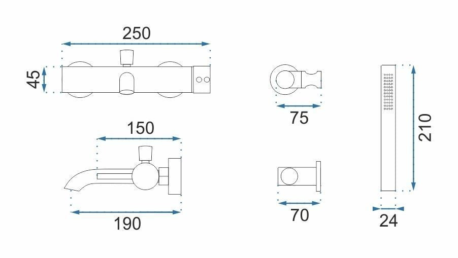 Wannenarmatur Rea Lungo Titan  6