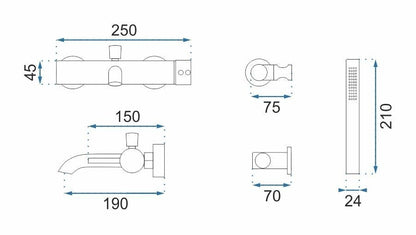 Wannenarmatur Rea Lungo Titan  6