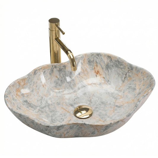 Aufsatzwaschbecken Rea Pearl Ruststone  1