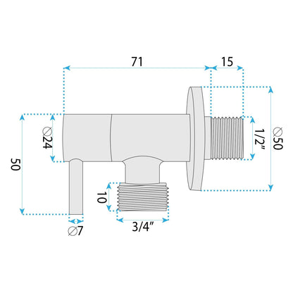 Eckventil 1/2" X 3/4" Titan 8