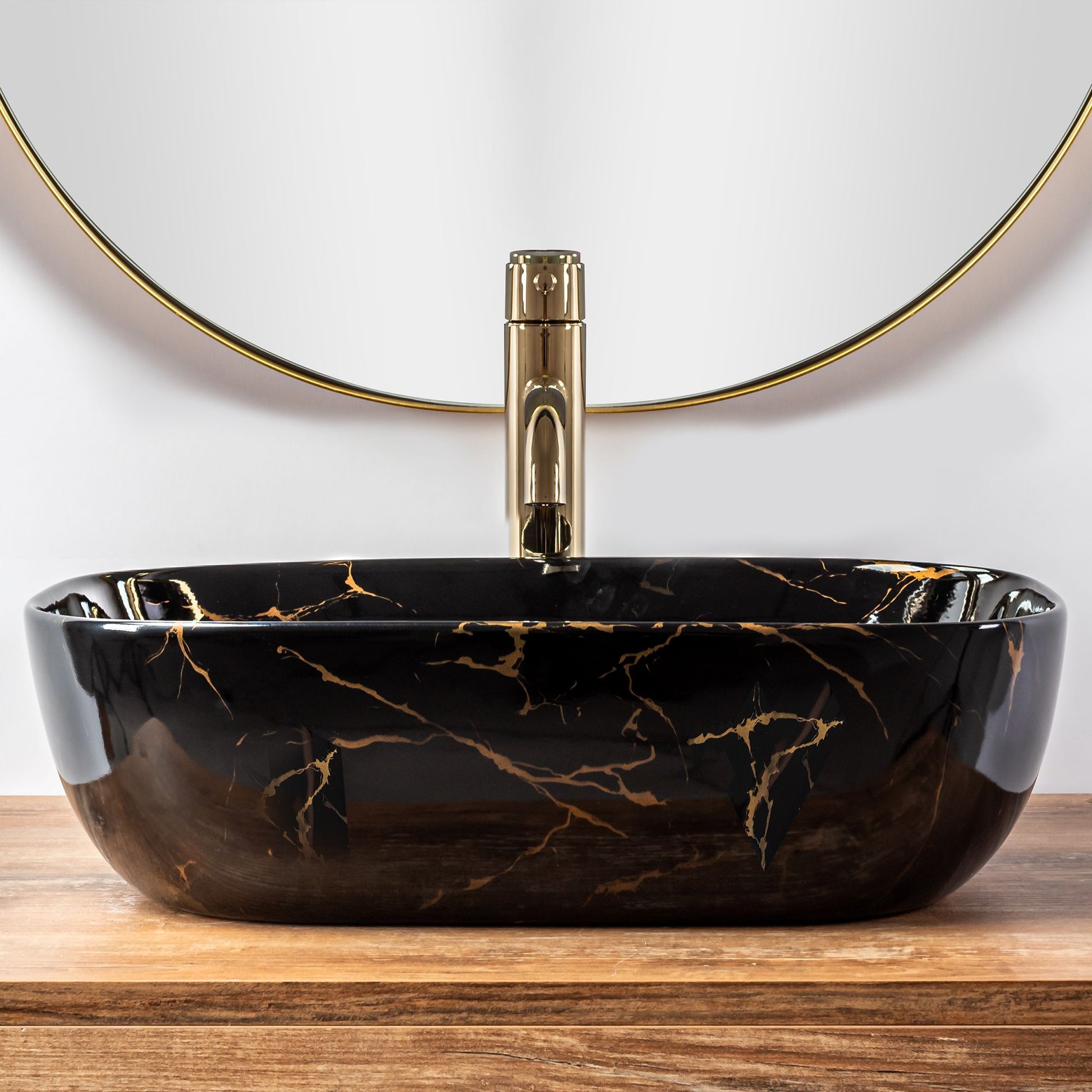 Aufsatzwaschbecken Rea Belinda Black Marble shiny 4