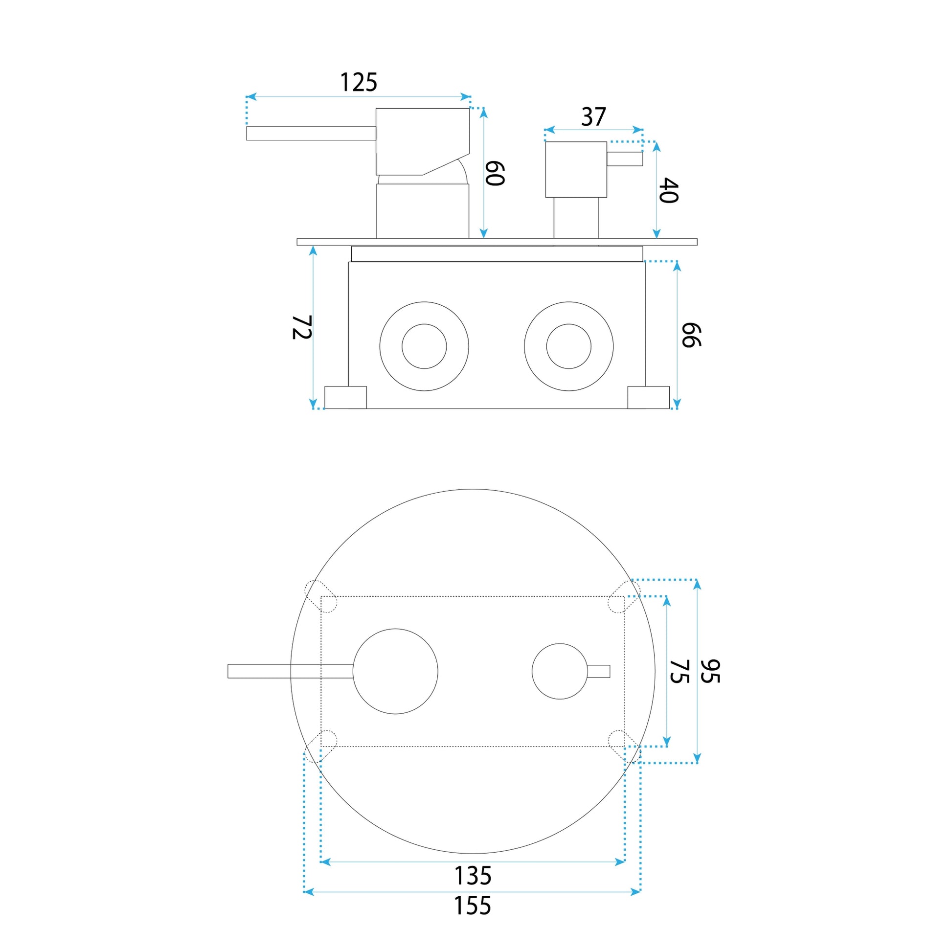 Unterputz Duschset Rea Lungo Diamond Chrome + Box  5