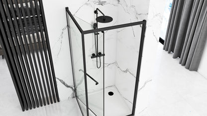 Duschkabine Rea Space In Black 90x90 mit Duschwanne Savoy Schwarz 5