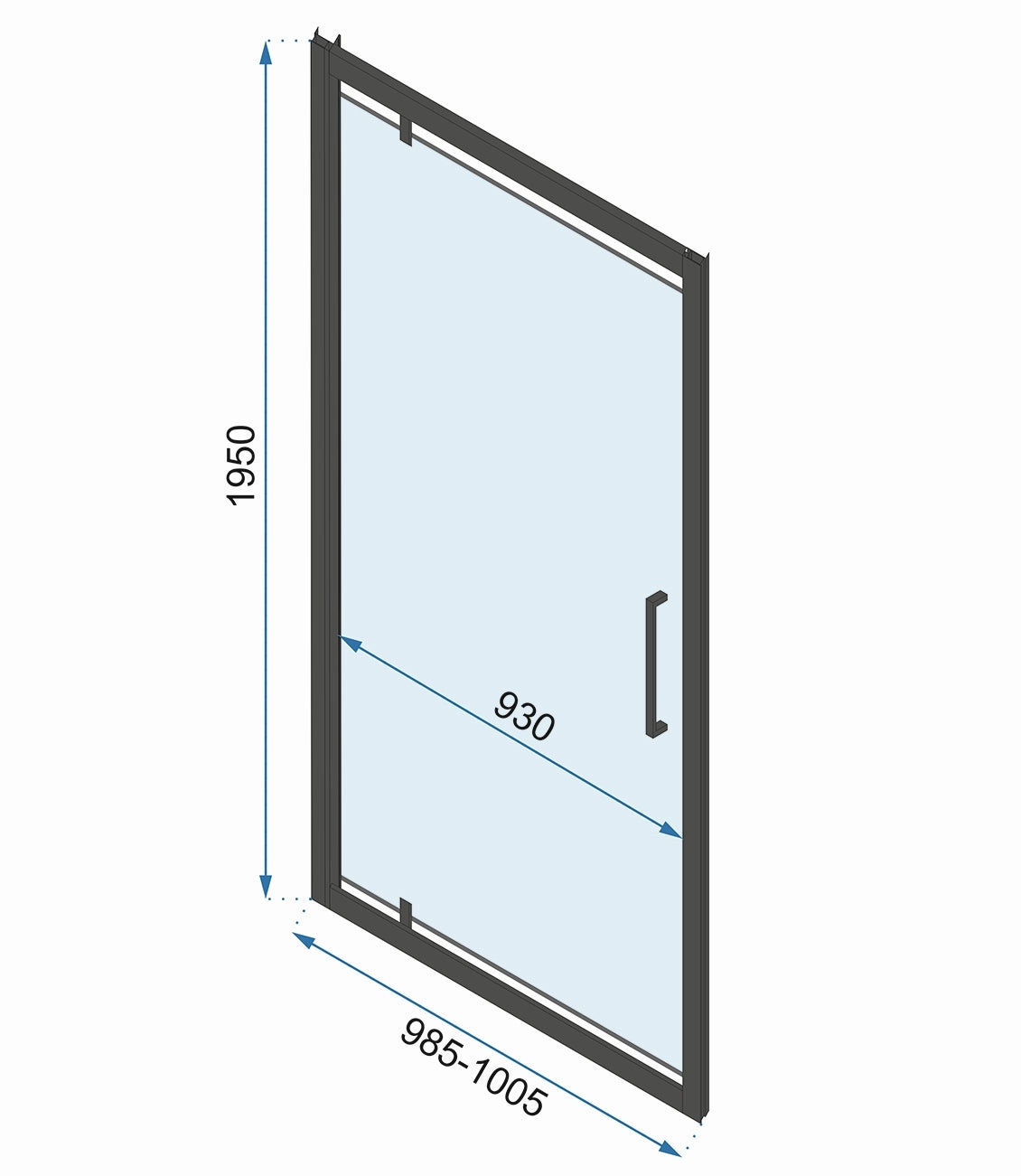 Duschkabine REA Rapid Swing Chrome Wandmontage 100 x 100 7