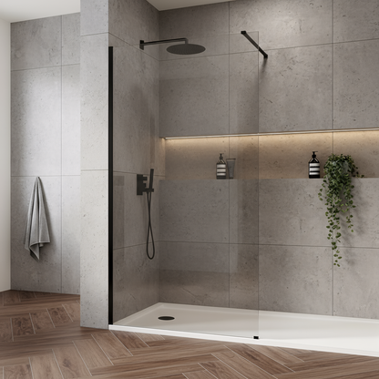 Duschwand Rea Flexi Transparent / Black 120  1