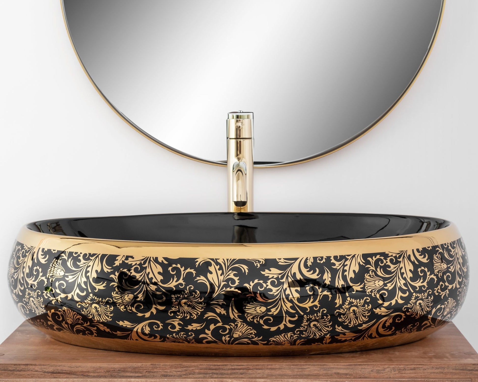 Aufsatzwaschbecken Rea Meryl Black / Gold 2