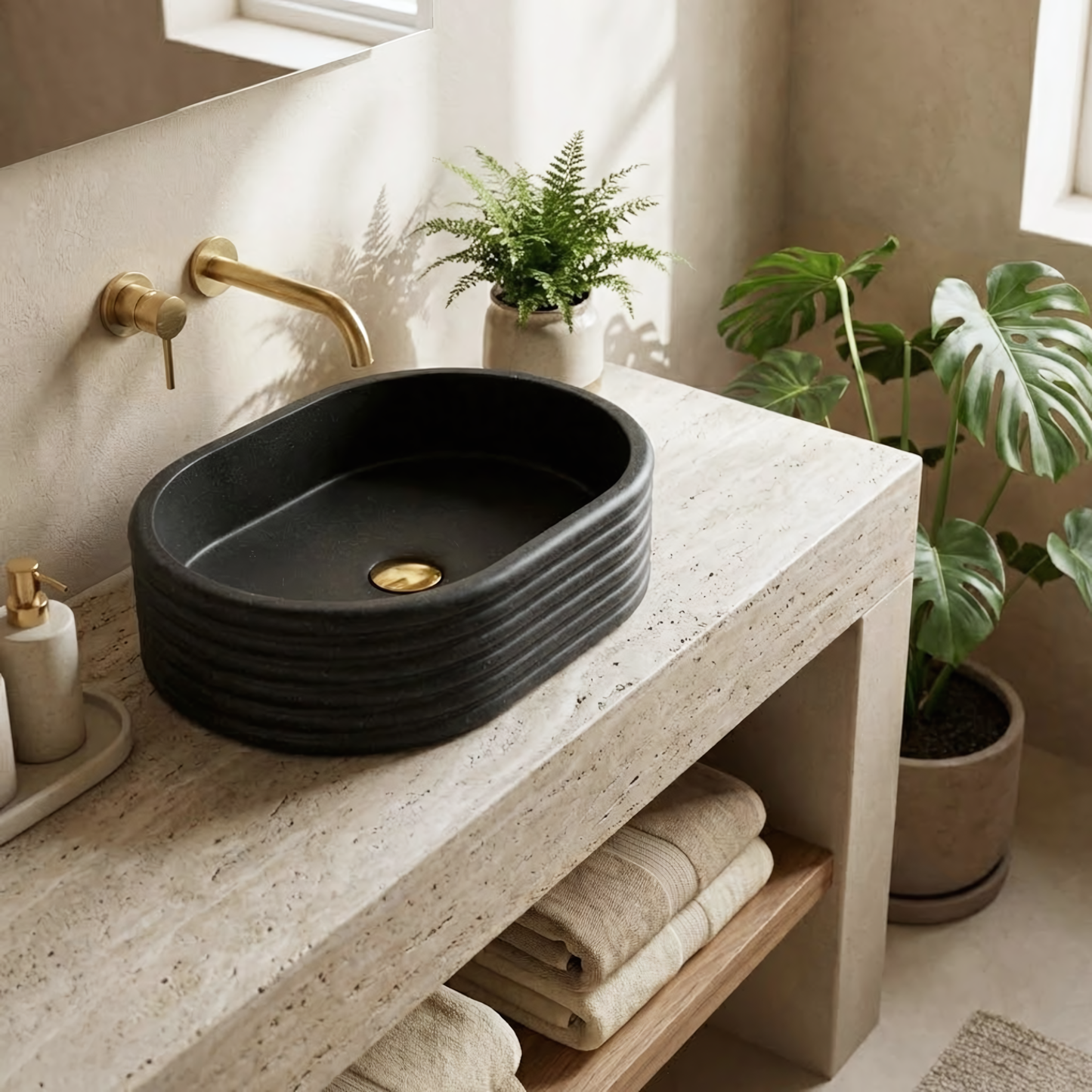 Aufsatzwaschbecken Rea Nicoletta Black  3