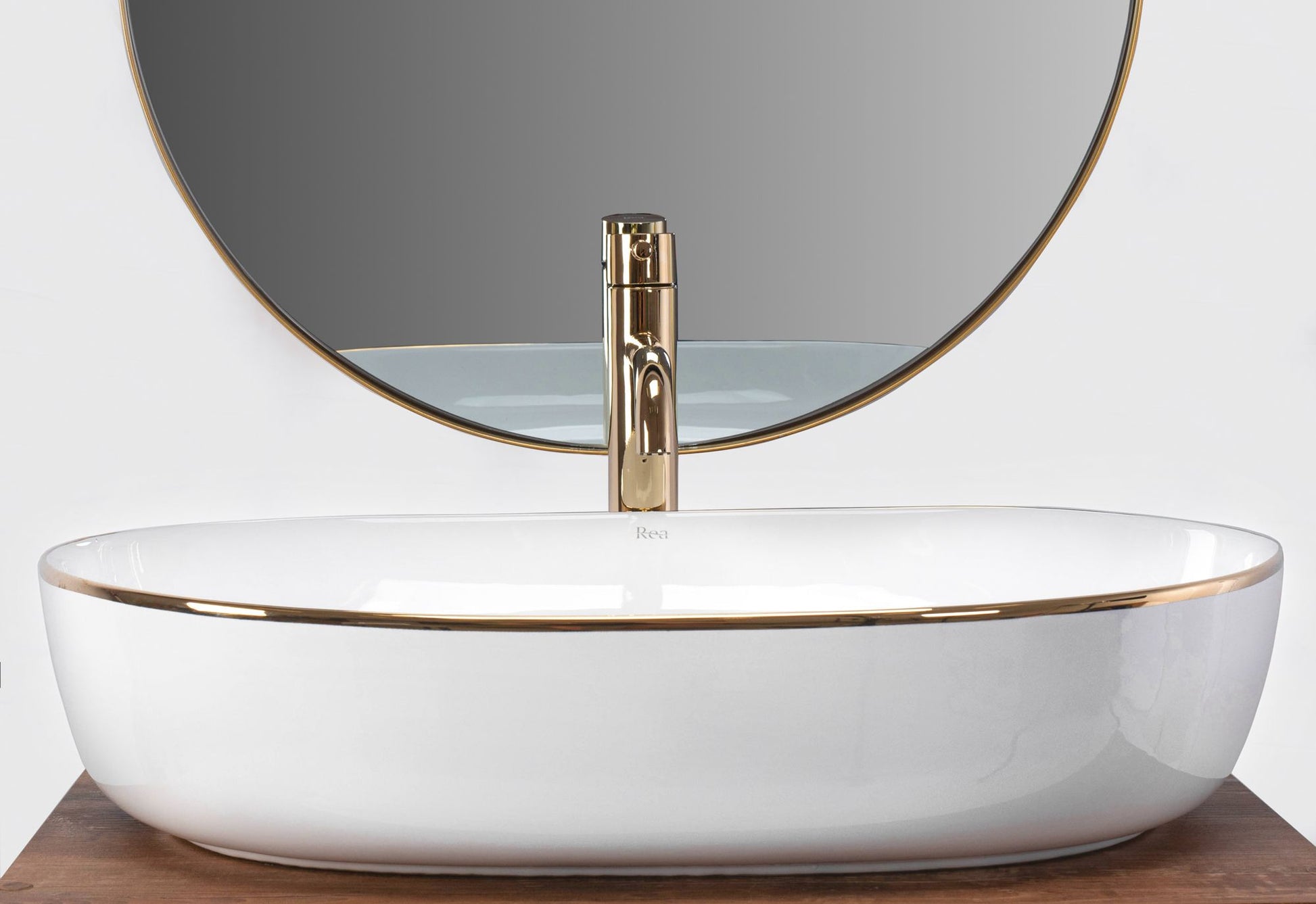 Aufsatzwaschbecken Rea CLEO white Black edge  5