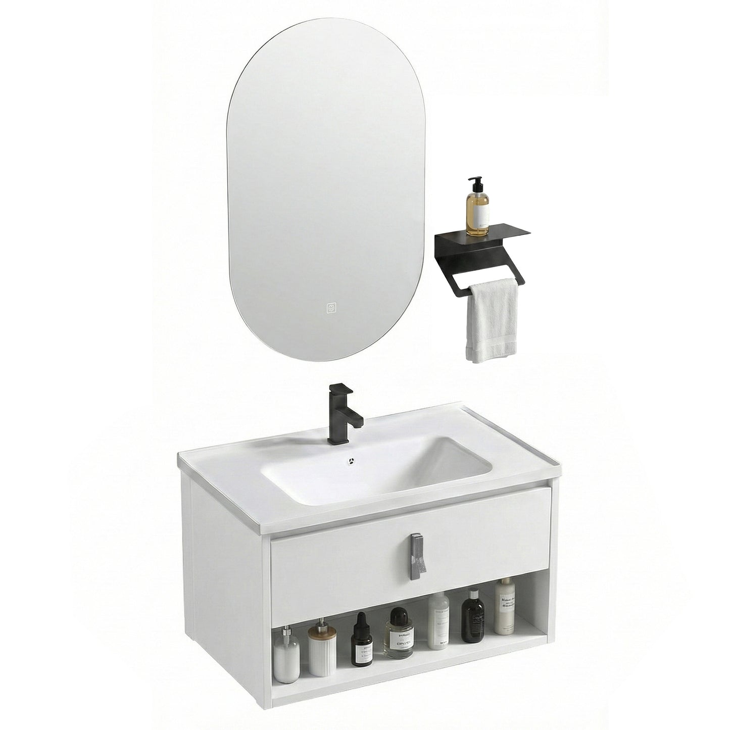 Badezimmermöbel-Set mit Waschbecken Toledo 60cm White  7