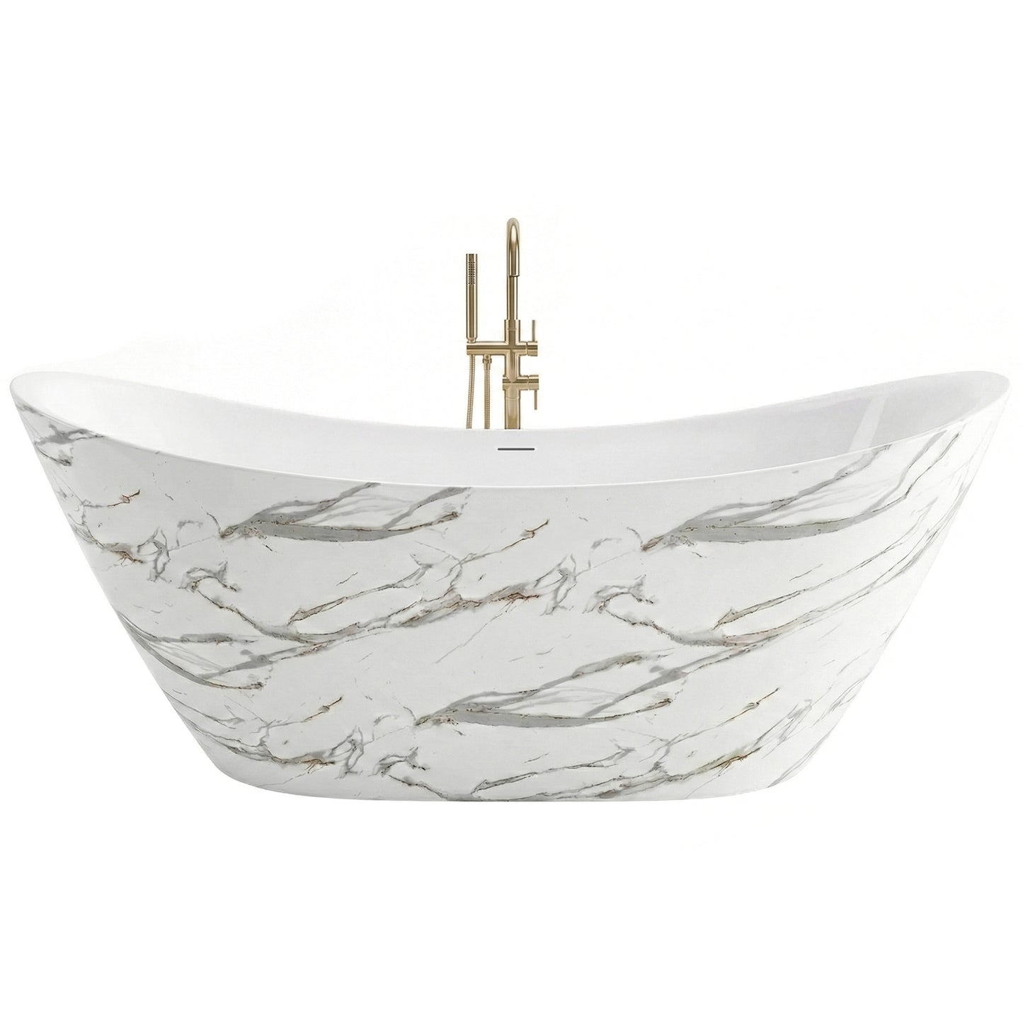 Freistehende Acrylbadewanne Ferrano Slim Nature 170  8