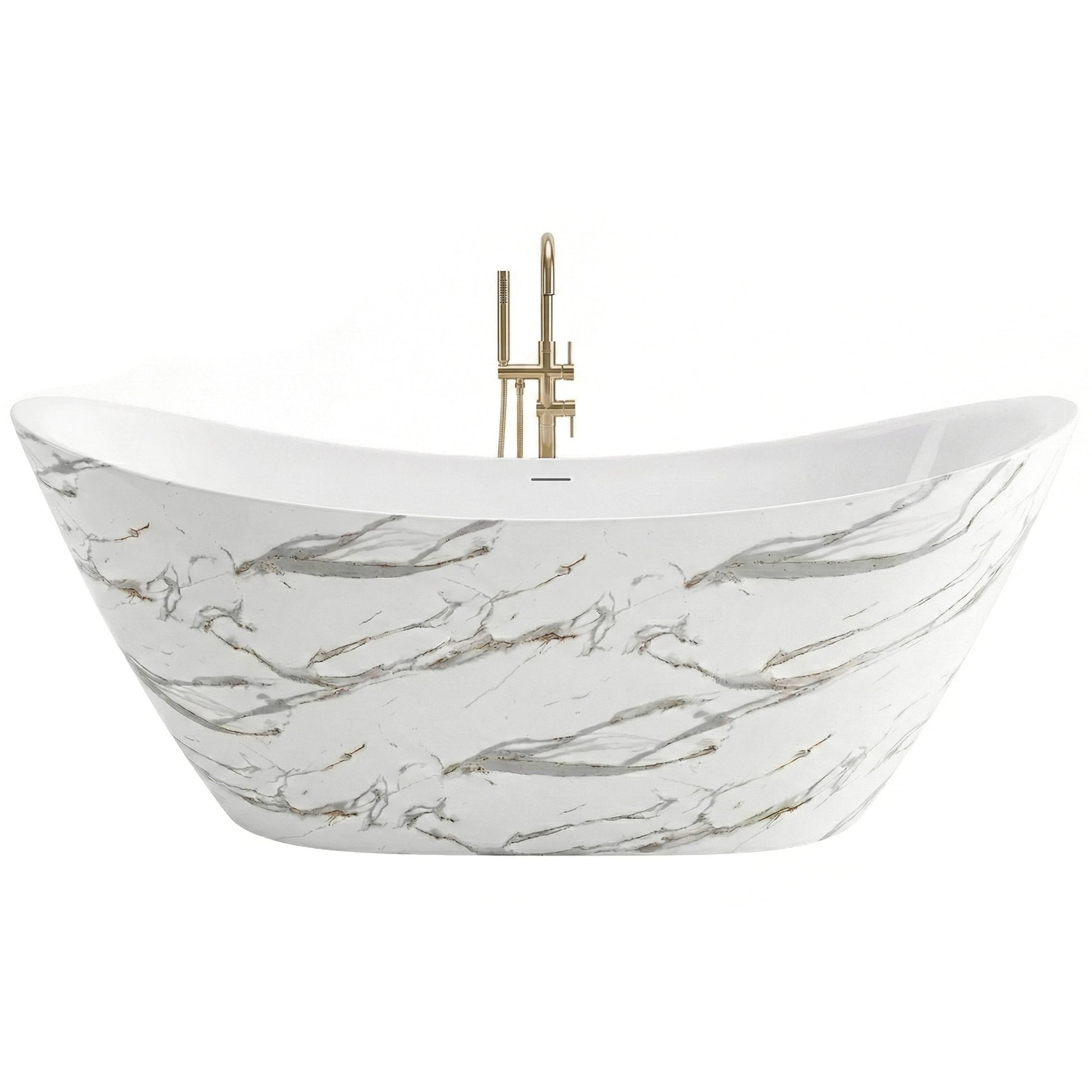 Freistehende Acrylbadewanne Ferrano Slim Nature 170  8