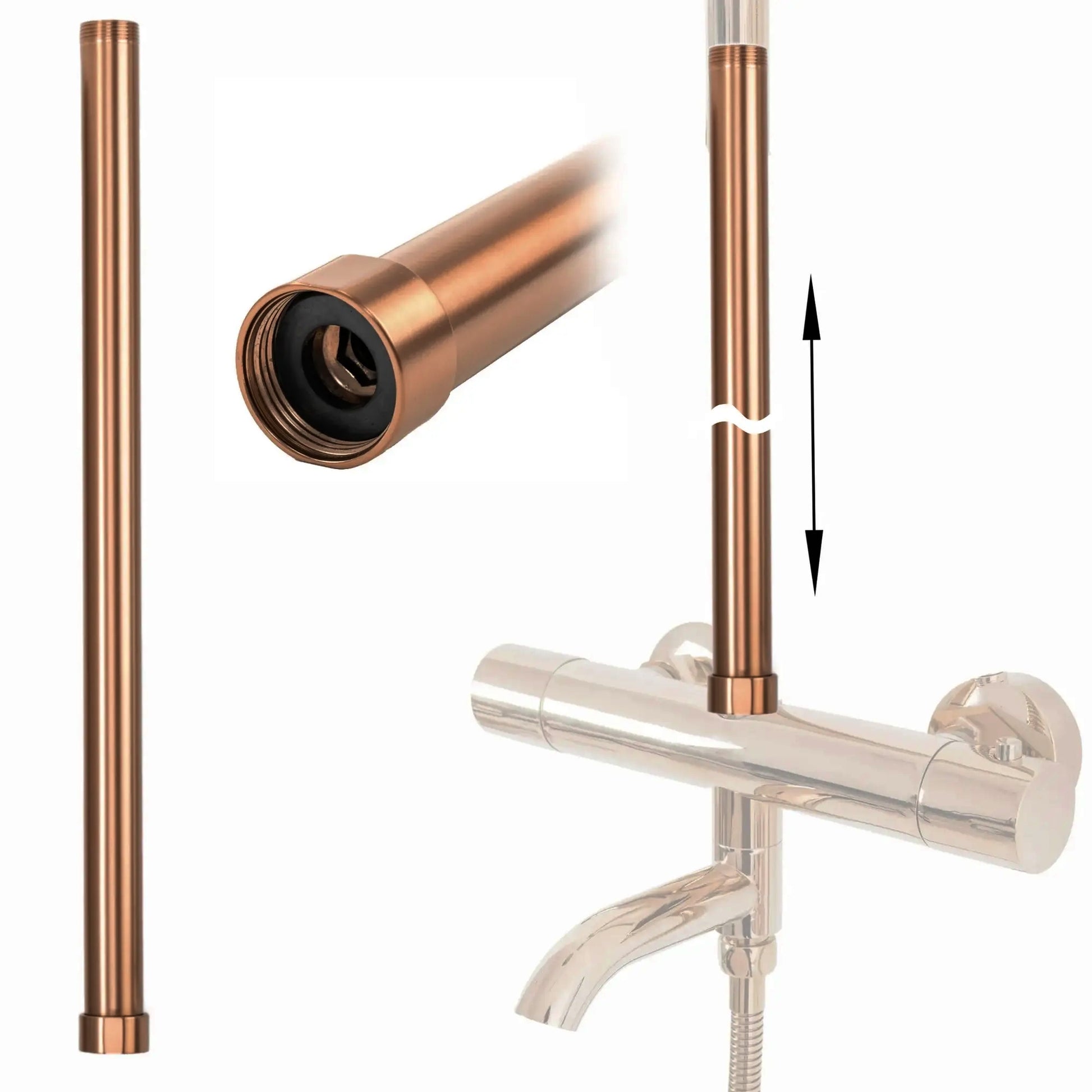Verlängerung für Bade-Duschgarnitur brush copper 50cm  1