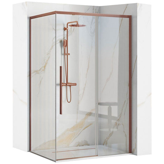 Duschkabine SOLAR Copper Brush 100x80 mit Duschwanne Savoy 1