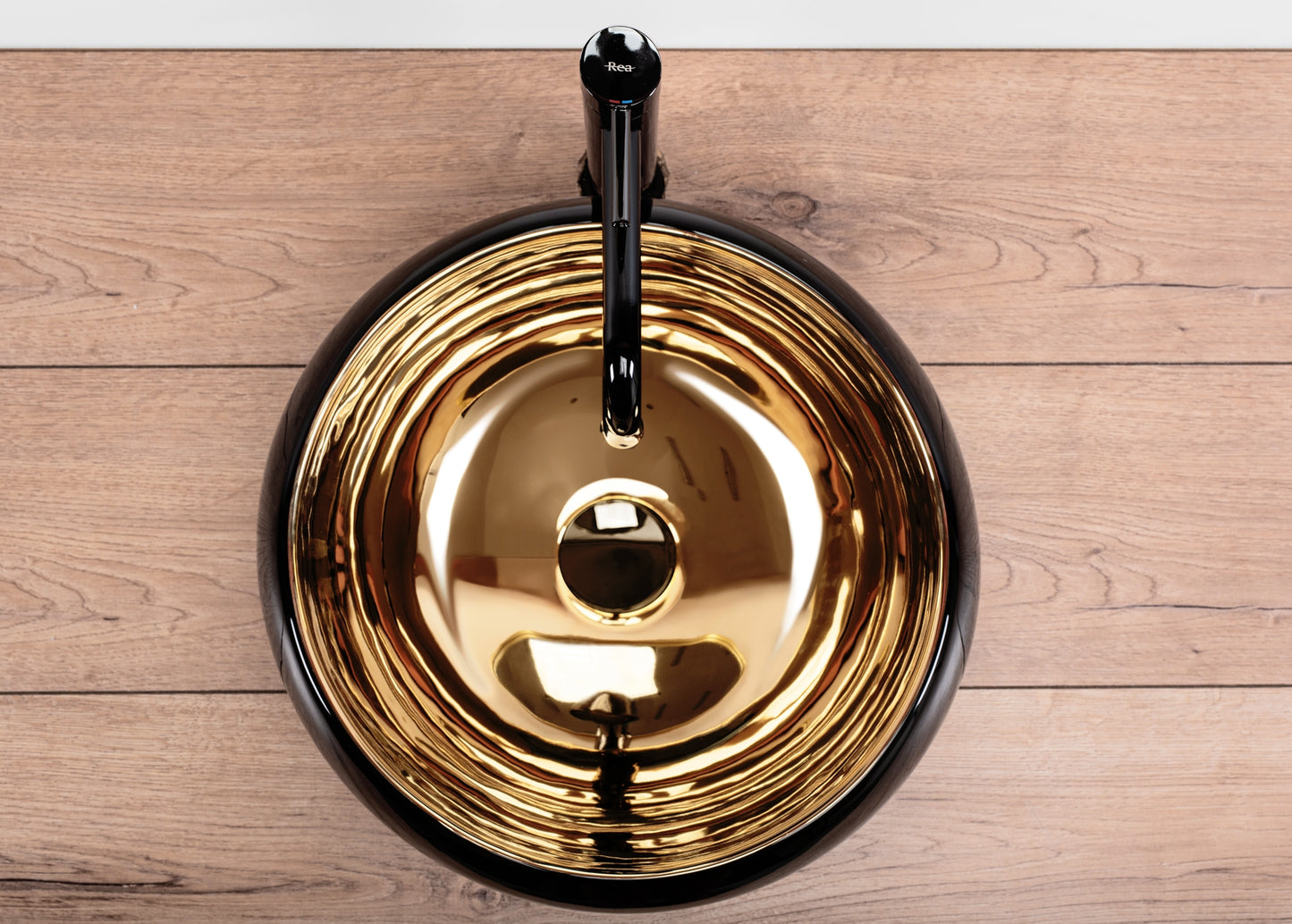 Aufsatzwaschbecken REA Luna Gold/Black  4