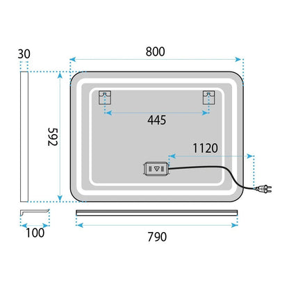 LED Regalspiegel 80x60 cm L-8060  9