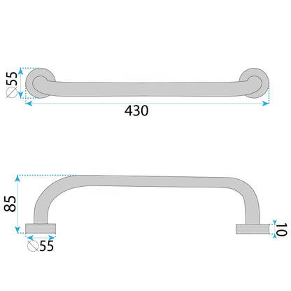 Gerader Haltegriff fürs Badezimmer Chrome 40cm  9
