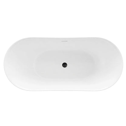 Freistehende Badewanne Rea Ferrano Slim 180 Weiße Stöpselabdeckung 9