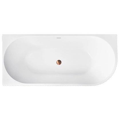 Acryl Eckbadewanne WENUS LEFT 170cm Gebürstete Gold Stöpselabdeckung 9
