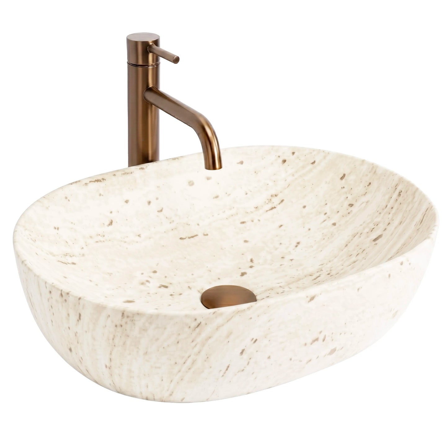 Aufsatzwaschbecken Rea Amelia Travertine Classic 48  9