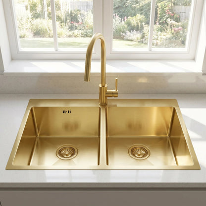 Edelstahlspüle Joel BRUSH GOLD ohne Küchenarmatur 9