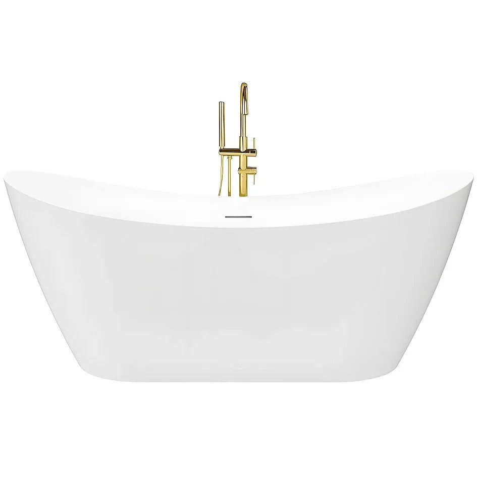 Freistehende Badewanne Rea Ferrano Slim 170 Schwarze Stöpselabdeckung 9