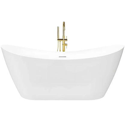 Freistehende Badewanne Rea Ferrano Slim 170 Schwarze Stöpselabdeckung 9