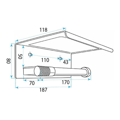 Toilettenpapierhalter mit Ablage 39105A ORI Titan  9