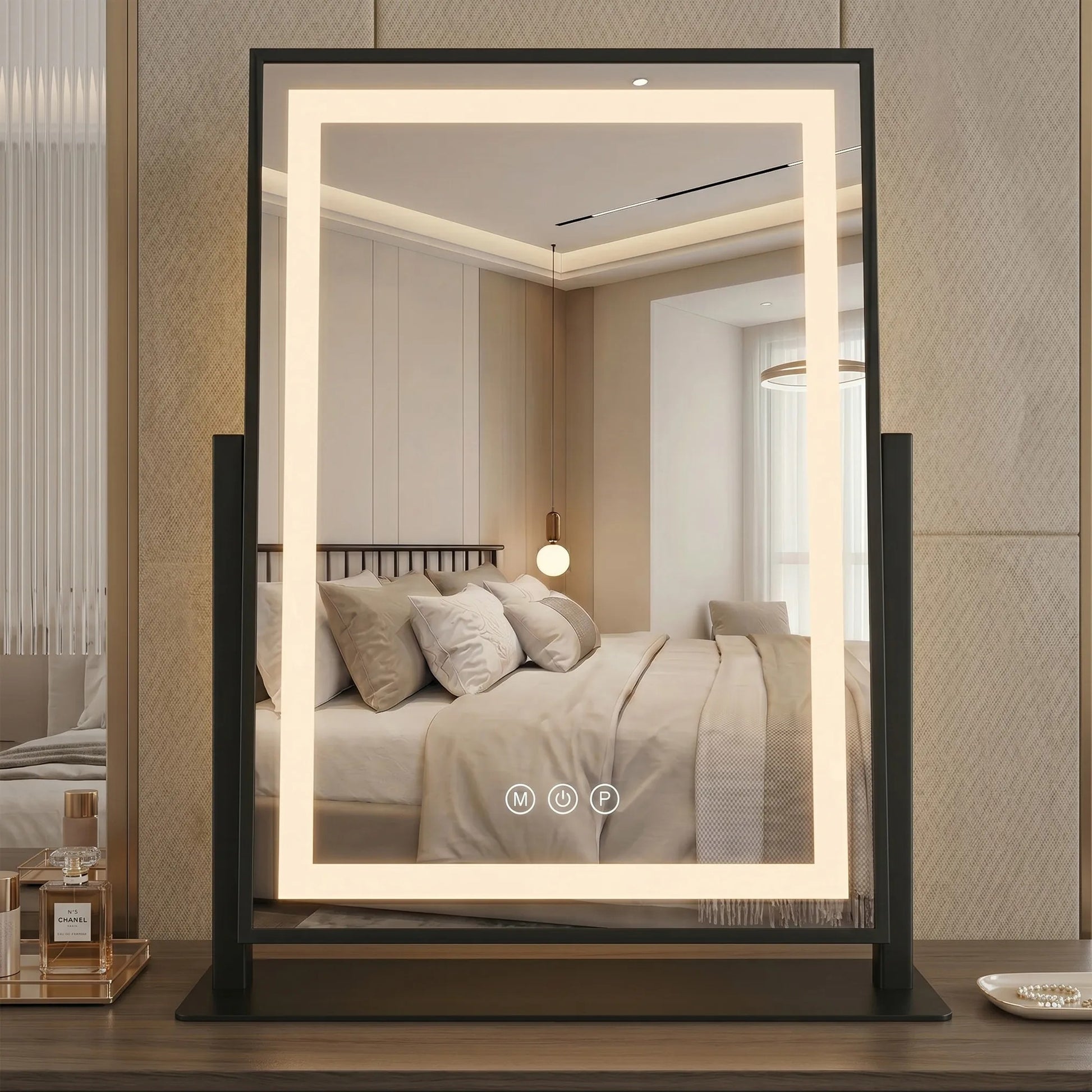 Spiegel LED LUMI Black 30x40cm  9