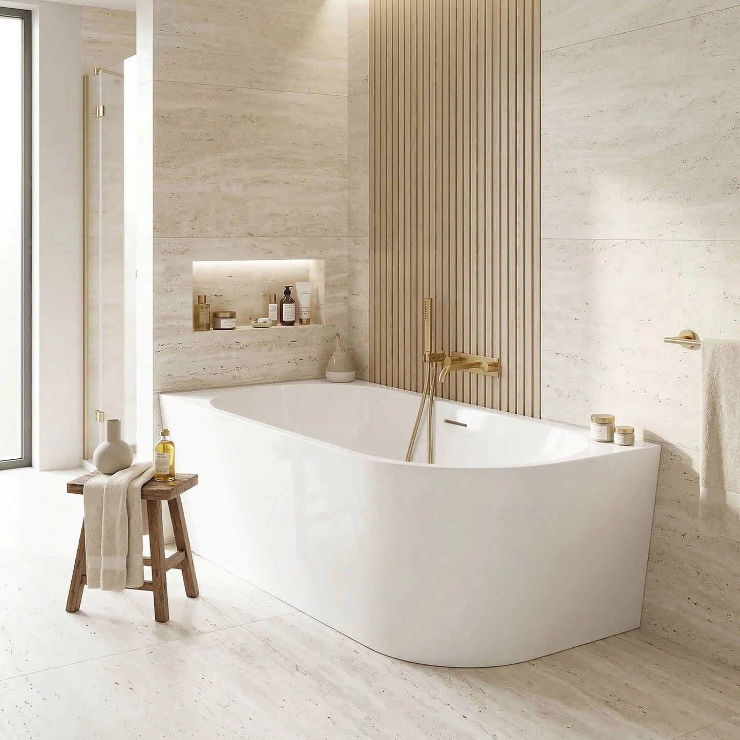 Acryl Eckbadewanne SYDNEY BELLANTO LEFT 160cm Schwarze Stöpselabdeckung 9