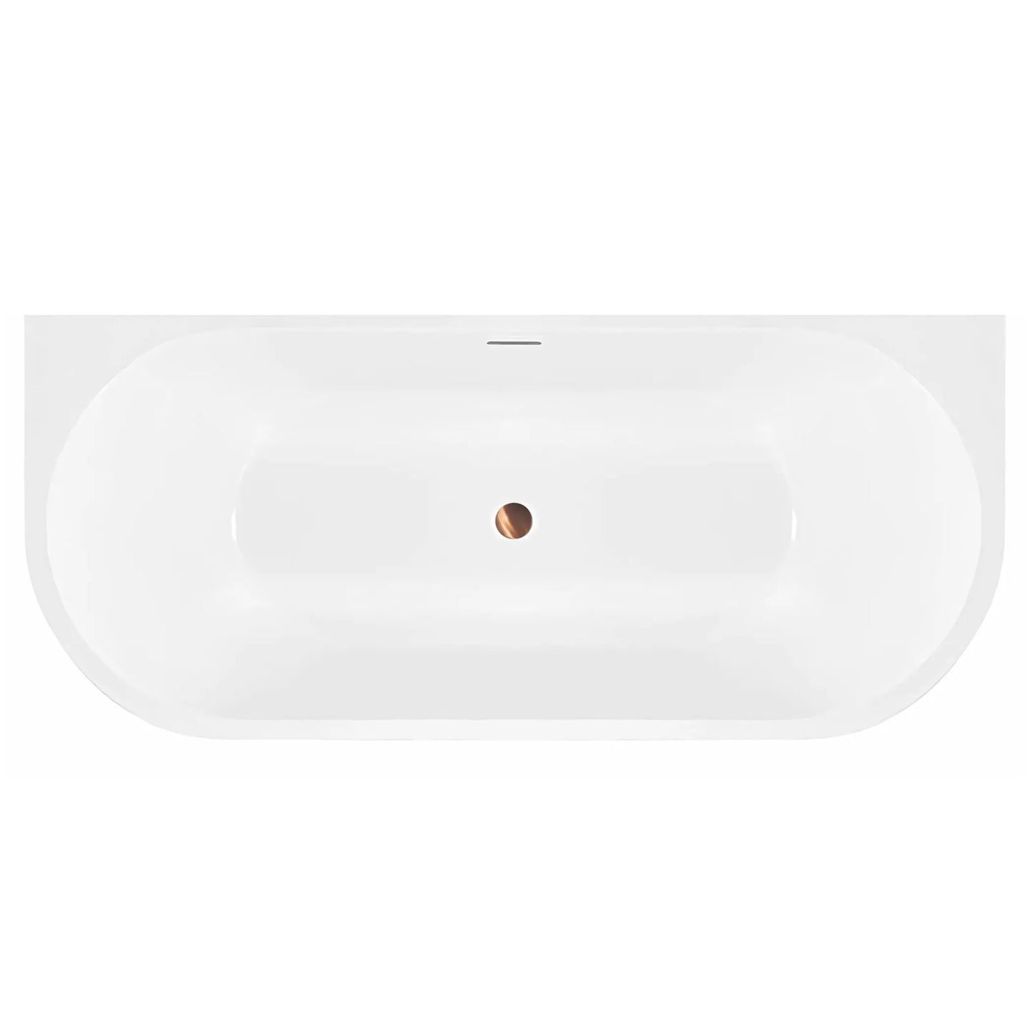 Acryl Wandmontage Badewanne OLIMPIA 150 cm Gebürstete Gold Stöpselabdeckung 9